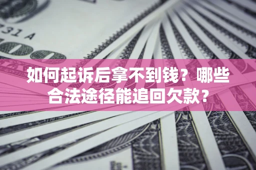 武汉如何起诉后拿不到钱？哪些合法途径能追回欠款？