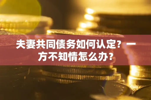 武汉夫妻共同债务如何认定？一方不知情怎么办？